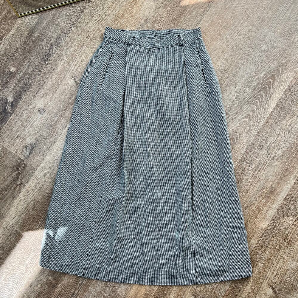 vintage Pendleton Knockabout Womens Black and White Plaid Midi Skirt